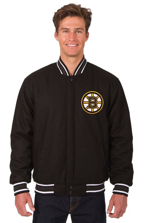 Boston Bruins Reversible Wool Jacket Black Jh Sports Jackets
