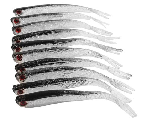 10x 100mm Mushy Plastic Minnow Lures Slim Profile With The Colouring A