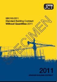 This specification was revised from jkr standard specification for structural … struktur dan jambatan on the contents … JCT standard building contract without quantities 2011 ...