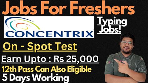 Concentrix Hiring Freshers | On - Spot Test | 12th Pass Students Can