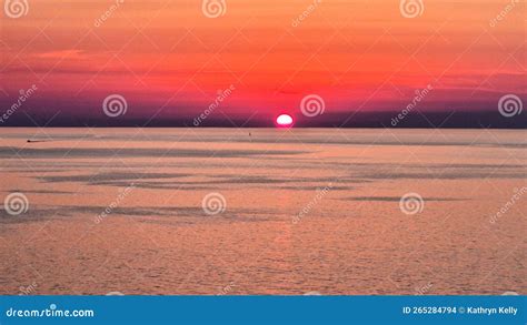 Red Sunset On The Sea In The Mediterranean Stock Photo Image Of