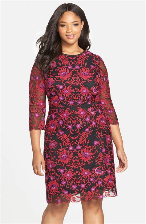 Adrianna Papell Embroidered Lace Sheath Dress Plus Size Nordstrom