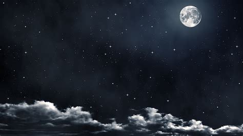 Hd Wallpaper Background Beautiful Clouds Dark Moon Night Sky