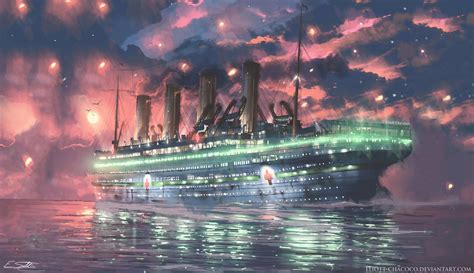 Painting Made By Me Hmhs Britannic Titanics Sister Ship At Sea In