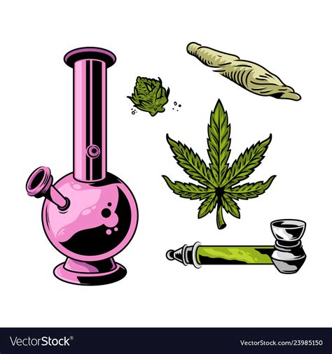 cannabis smoking set royalty free vector image