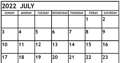 Blank Calendar July 2022 Printable March 2022 Calendar