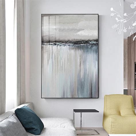 Minimalist Abstract Landscape Wall Art Shades Of Grey