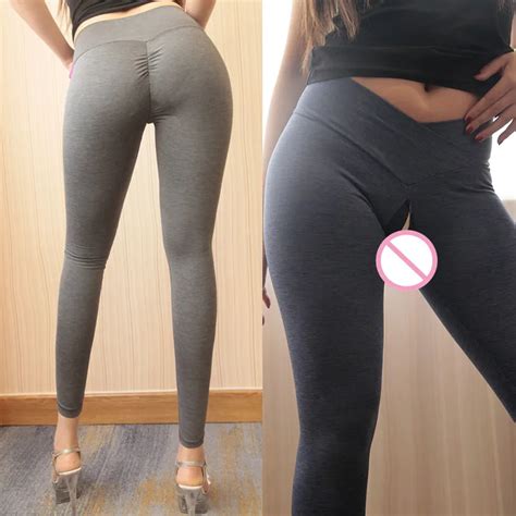 Outdoor Sex Pants With Holes Open Croch Double Zipper Trousers Crotchless Leggings Tights Hosen