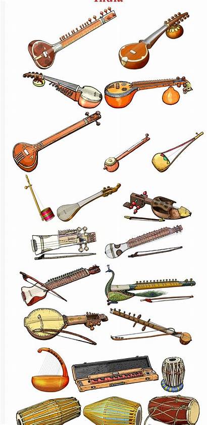 Chordophone Instruments Musical Indian Clipart India Classical