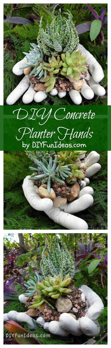DIY Concrete Hand Planters & Bowls - Do-It-Yourself Fun Ideas