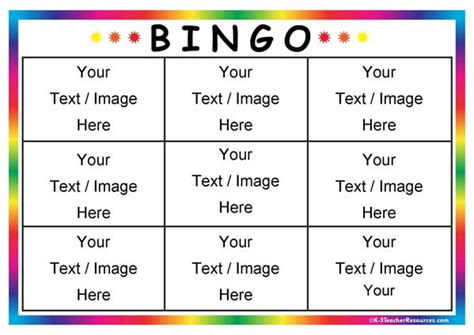 Editable Bingo Card Templates