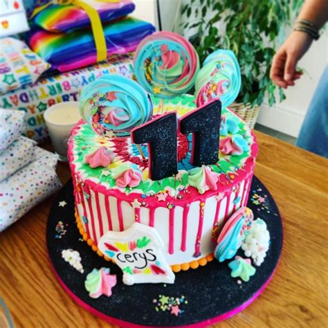 Tie Dye Neon Birthday Cake Celebration Cakes Neon Birthday Cakes Cake