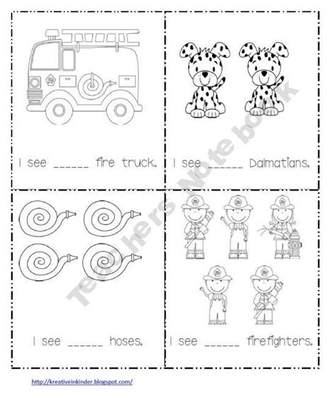 Free Counting Worksheetbook Fire Safety Theme Fire