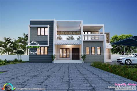 Simple And Elegant Contemporary Duplex Home Kerala Home Design And