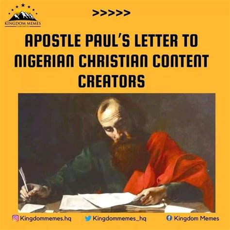 Kingdom Memes On Twitter Apostle Pauls Letter To Nigerian Christian