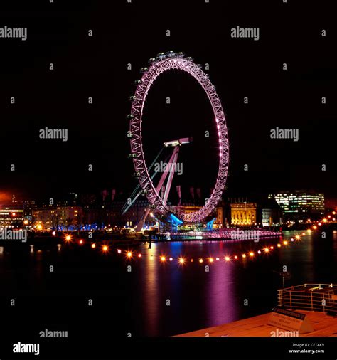 The London Eye At Night Opened In 1999 It Stands 135m 443 Ft High