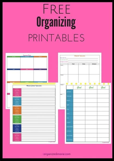 Free Office Organization Printables Printable Templates