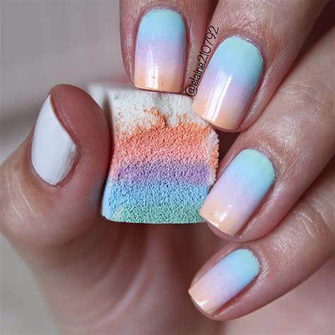 Elaine Nails Pastel Ombre And Stamping