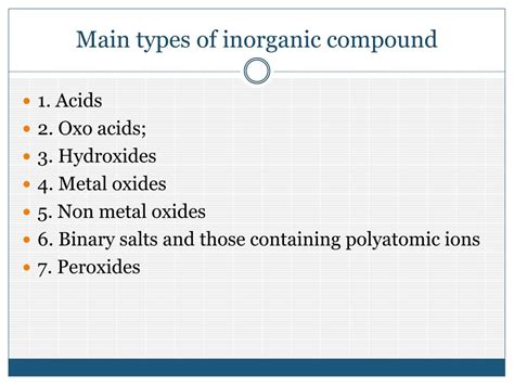 Ppt Types Of Inorganic Compounds Powerpoint Presentation Free