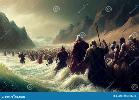 Exodus Of The Bible Moses Crossing The Red Sea With The Israelites