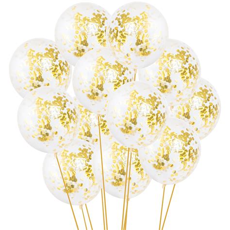 Gold Confetti Balloons Large 18 Pack Of 12 Confetti Balloons Filled