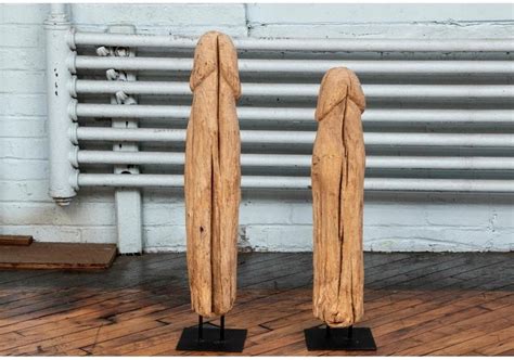 Pair Of Primitive Carved Wood Phallic Fertility Sculptures For Sale At 1stdibs