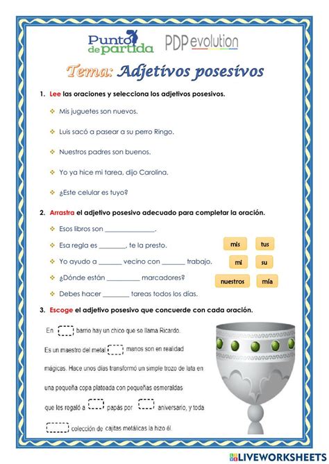 Adjetivos Posesivos Worksheet For Cuarto Grado Inbox Screenshot
