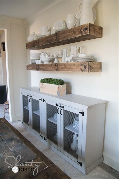 Mainly, the dining room buffet works as the additional storage for you to store some dishes, cutleries, and linens. DIY Sideboard - Shanty 2 Chic