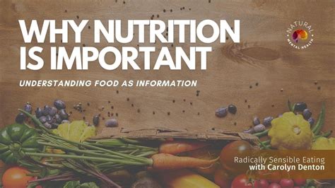 Why Nutrition Is Important Understanding Food As Information Youtube