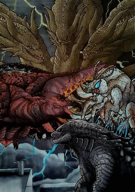 Godzilla King Ghidorah Rodan Mothra Kotm By Churroninja On