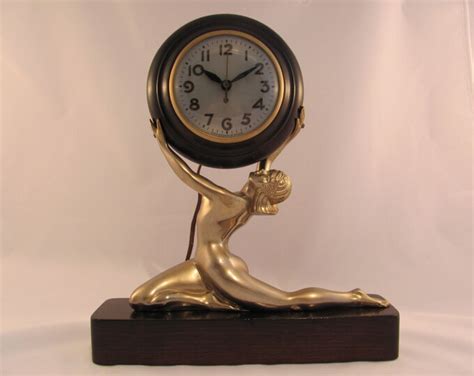 Clock Art Deco Nude By Sessions Etsy