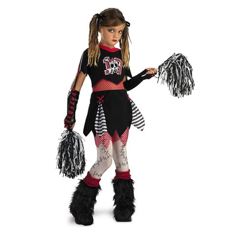 Kids Zombie Cheerleader Scary Halloween Costume Dress Up Cosplay Girls