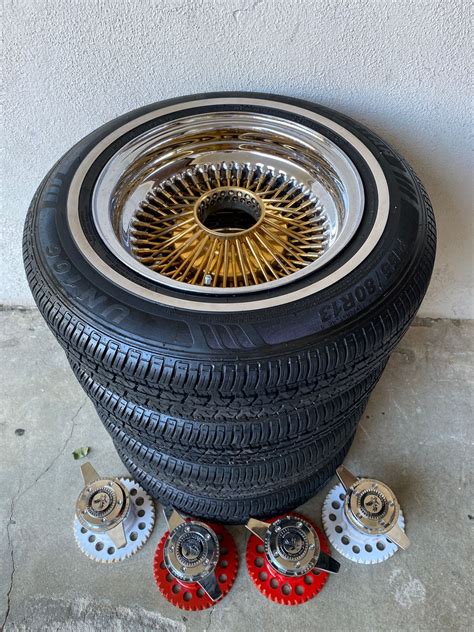 4 Rims And Tires 13 X6 Gold Center Daytons 88 Spokes For Sale In Los