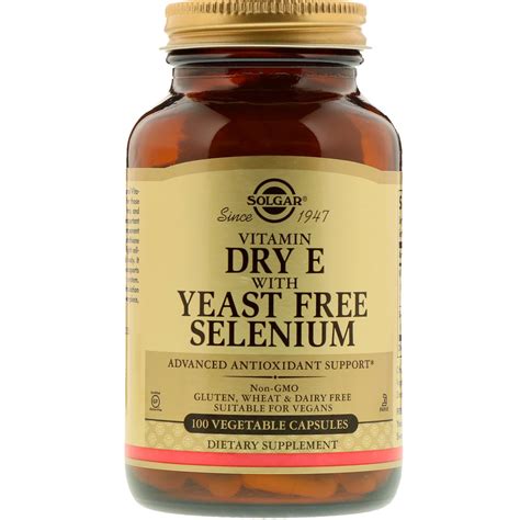 Solgar Vitamin Dry E With Yeast Free Selenium 100 Vegetable Capsules