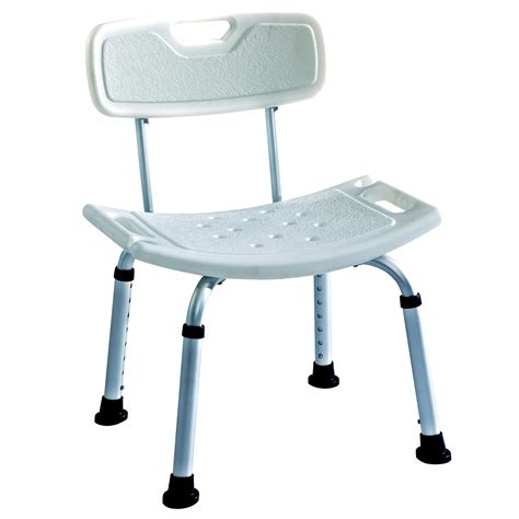 Shower chairs are versatile because they can be used in a garden tub, a tub/shower combo, or even a custom shower room that is handicap accessible. Bath seat / shower stool with backrest - Elite Care Direct
