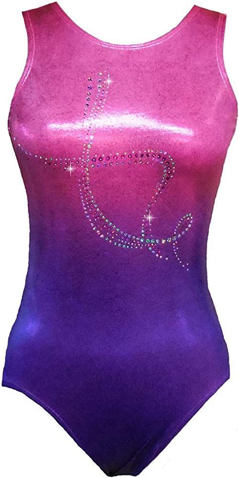 look it activewear sparkle pink and purple ombre leotard gymnastics and dance for girls and