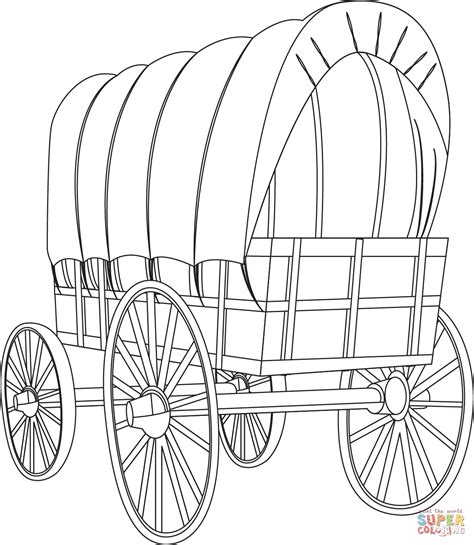 Covered Wagon Coloring Page Free Printable Coloring Pages