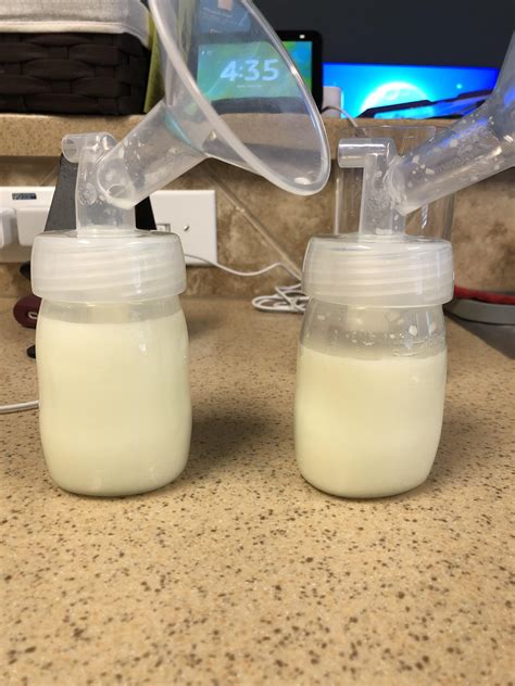Bottle On The Left Was From Engorged Boob Bottle On The Right Was Not