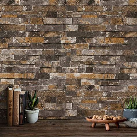 3d Faux Brick Wallpaper Textured Stone Wallpaper Roll 208 X 3937
