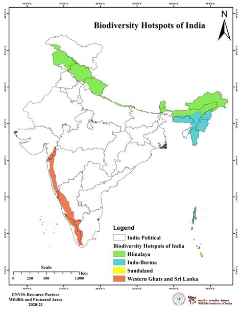 Map Showing Biodiversity Hotspots Of India As On August 2020 Source