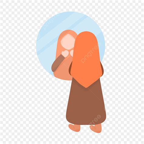 Muslimah Pray White Transparent Muslimah Praying While Looking Mirror