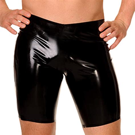 exlatex men s latex rubber cycle shorts fetish pants small black uk clothing