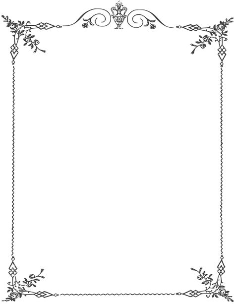 Borders And Frames Black And White Elegant Page Borders White Floral