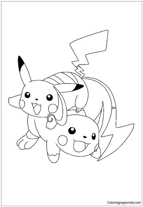 And kids in sweet halloween costumes. Pikachu And Raichu Coloring Pages - Cartoons Coloring ...