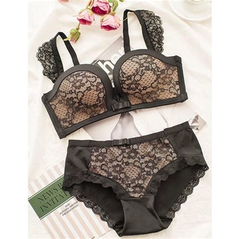 Dark Angels Wireless Bra Brief Set Beautiful Sexy French Design