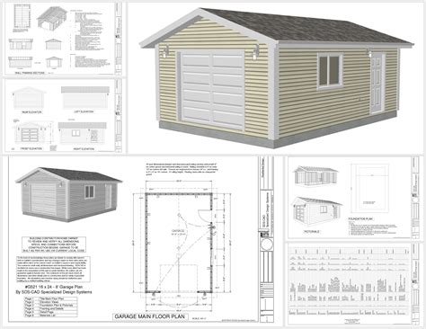 16x20 Gambrel Garage Houses Plans Designs