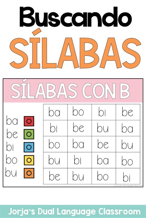 Silabas Primeros Grados En Dos Idiomas Enseñar A Leer