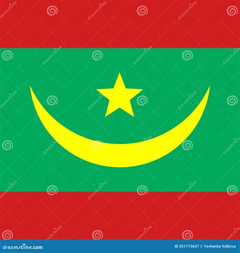 Drapeau De La Mauritanie Couleurs Rgb Correctes Illustration De