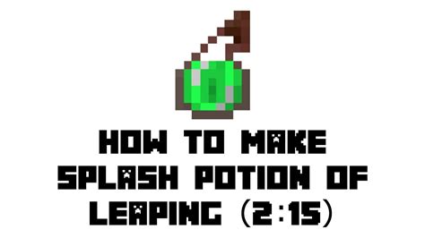 Minecraft Survival How To Make Splash Potion Of Leaping 215 Youtube