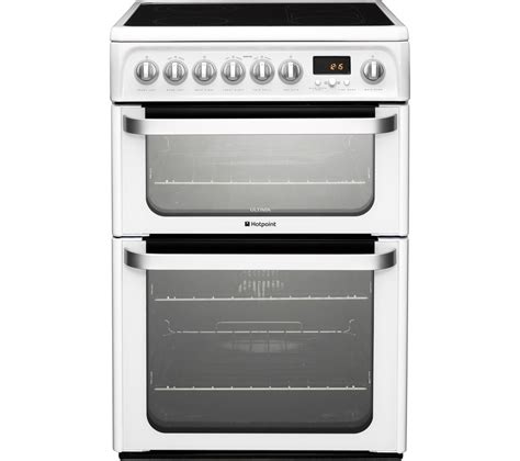 buy hotpoint ultima hue61ps 60 cm electric ceramic cooker white free delivery currys